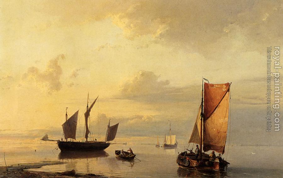Johannes Hermanus Koekkoek : Barend Shipping In A Calm